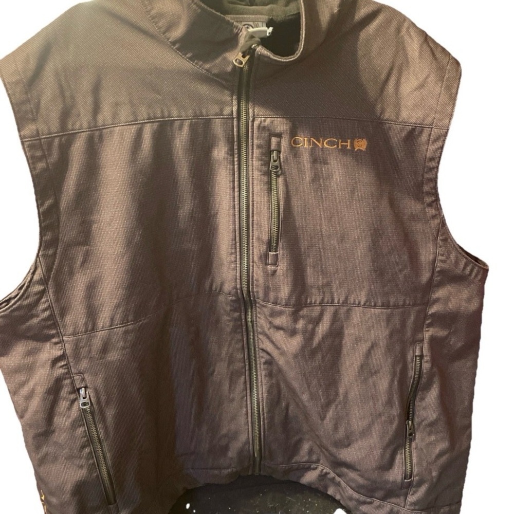 SOLD!! Cinch Men's Bonded Outdoors Zip Vest 3XL EUC Cowboy Core Rodeo Western - Picture 5 of 8